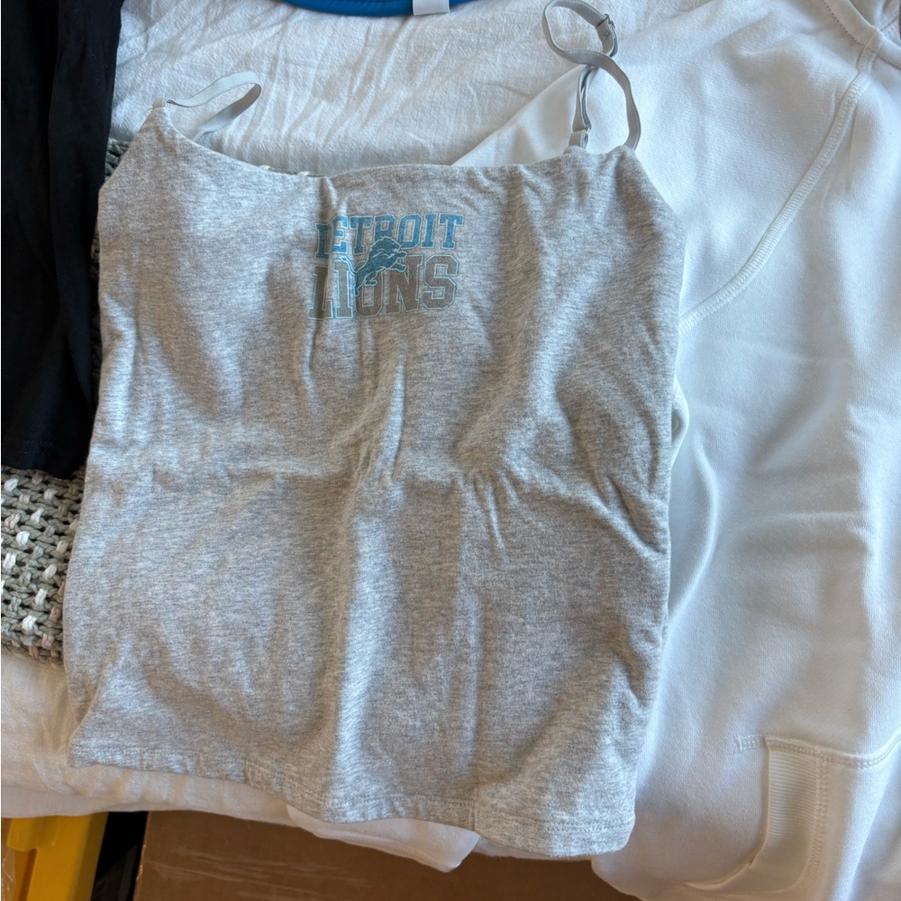 Gray Detroit Lions Tank Top